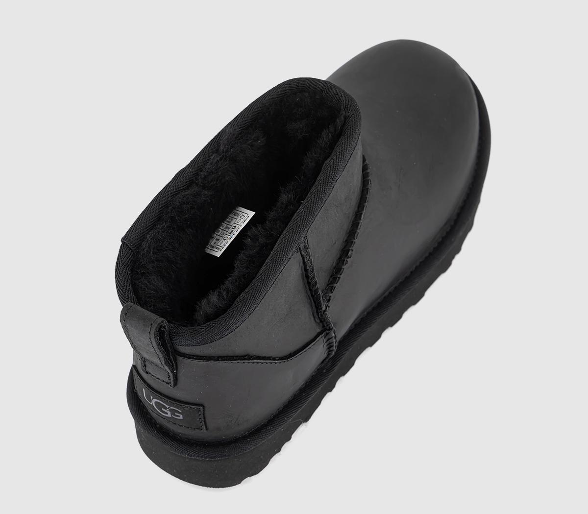 UGGClassic Ultra Mini Leather BootsBlack Leather
