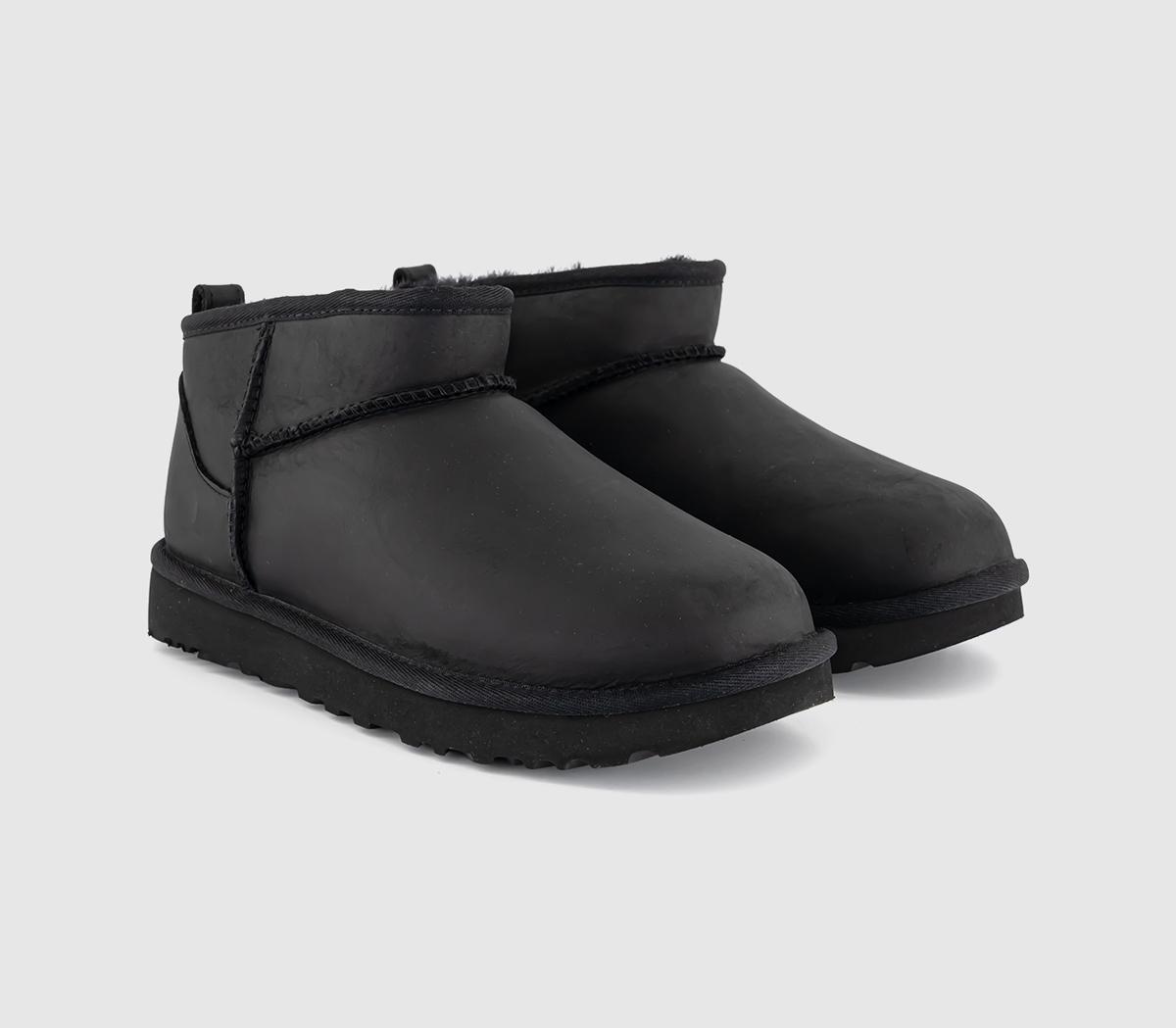 UGGClassic Ultra Mini Leather BootsBlack Leather