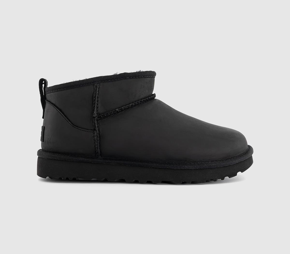 UGGClassic Ultra Mini Leather BootsBlack Leather