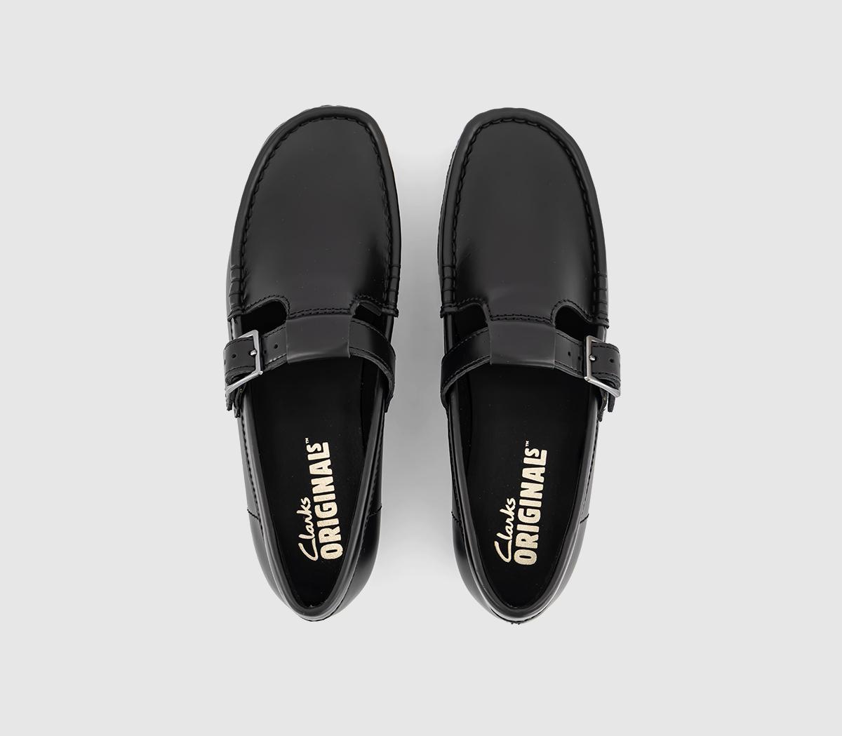 Clarks OriginalsWallabee T Bar LoafersBlack Patent