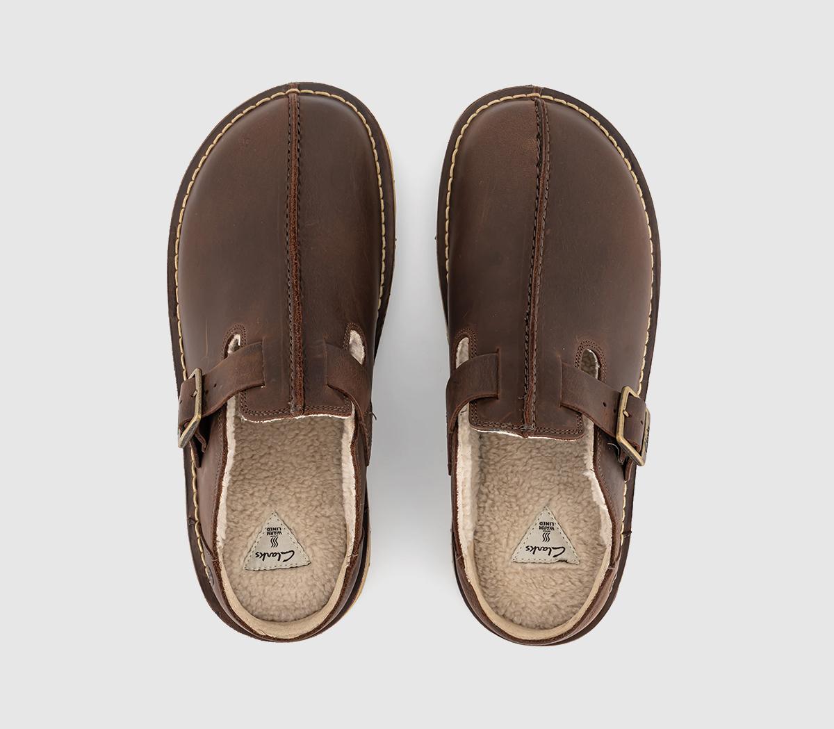 Solsbury Mule /（ブラウンラインドレザー）uk8,5 Clarks Originals Solsbury Warm Lined Mules Brown Leather - Flat