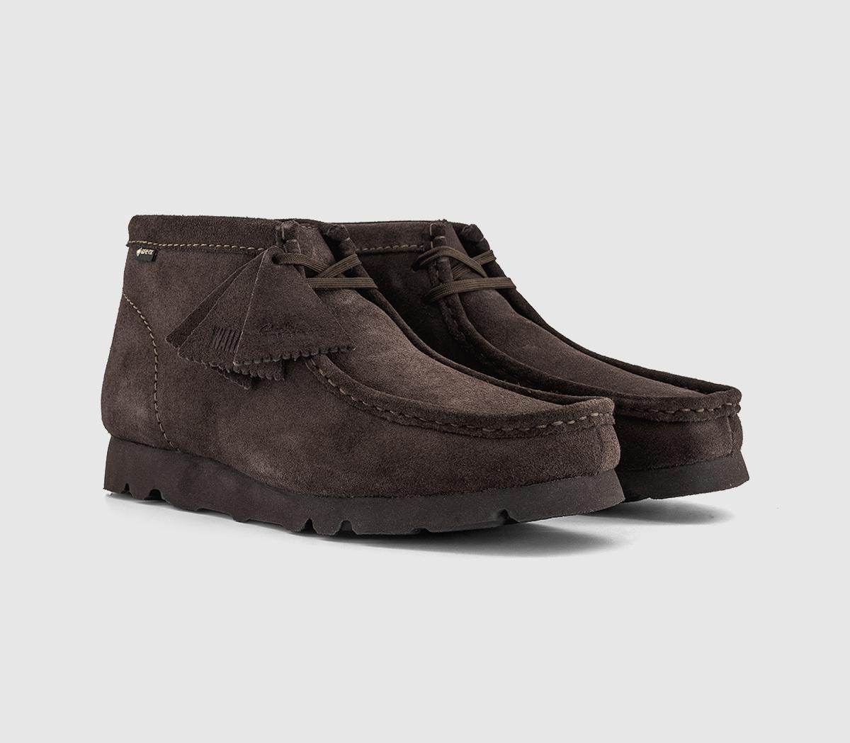 Clarks Originals Wallabee Gortex Boots Dark Brown - Men's Boots