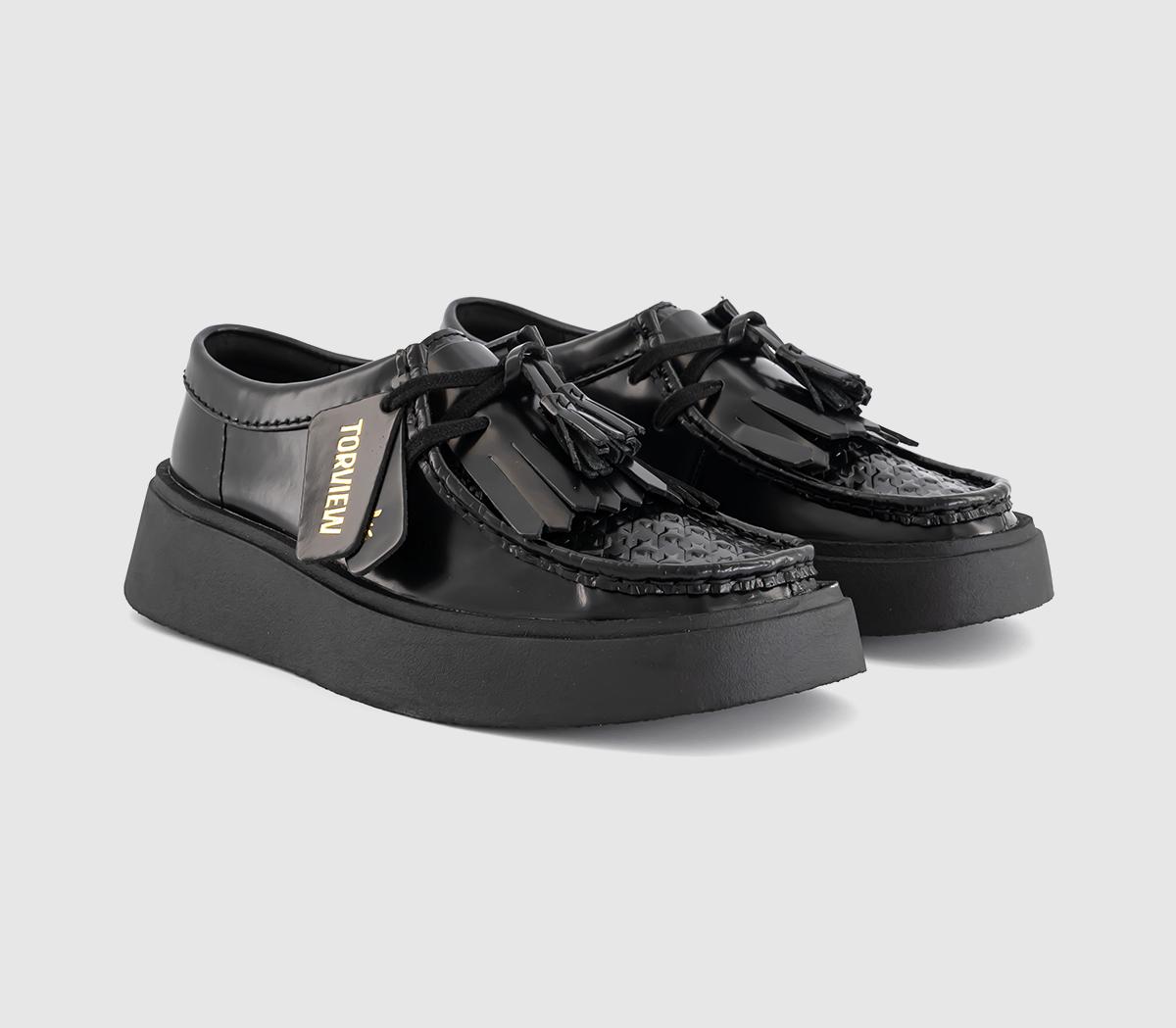 Clarks Originals Torview Shoes Black Leather - Transitional Footwear