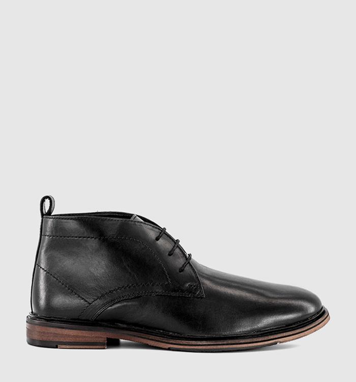 OFFICE Barnaby Smart Chukka Boots Black Leather
