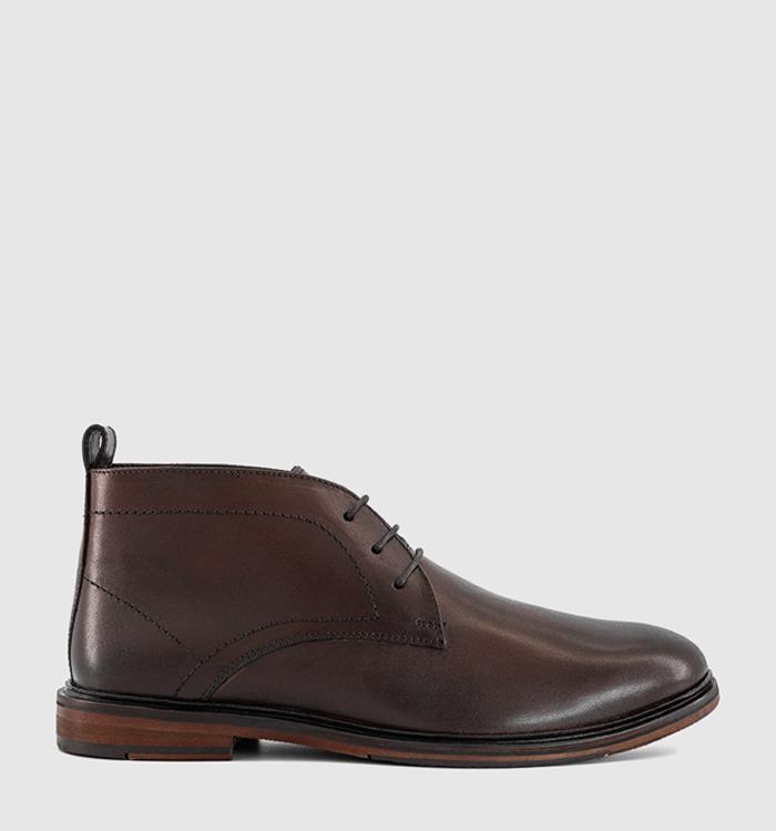 OFFICE Barnaby Smart Chukka Boots Brown Leather