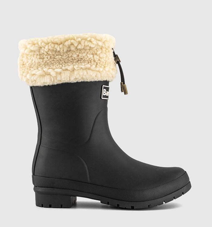 Barbour Mowbray Mid Shearling Welly Boots Black
