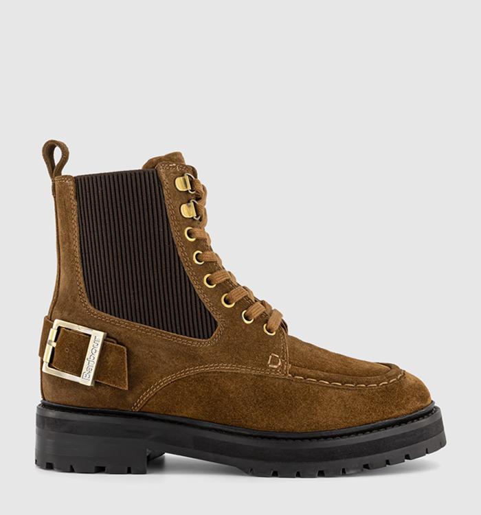 Barbour Leonie Lace Up Boots Tobacco Suede