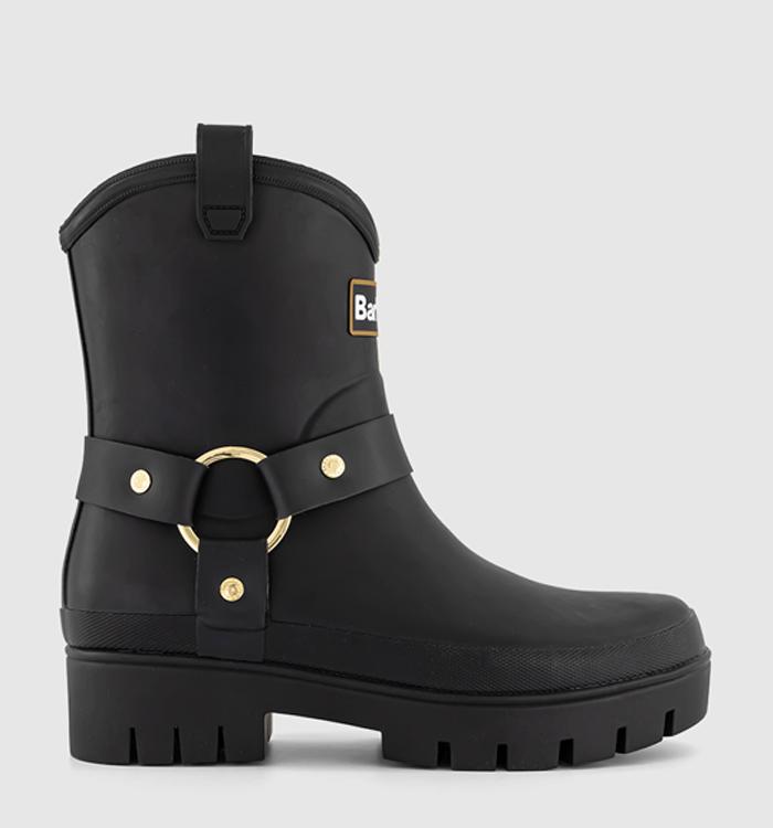 Barbour Elley Harness Welly Boots Black