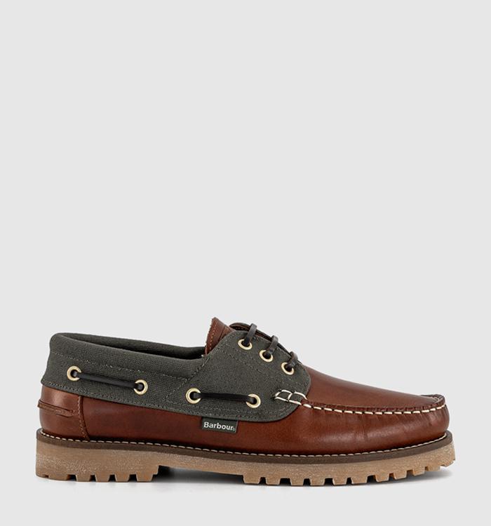Barbour Deck Boat Shoes Mahogany