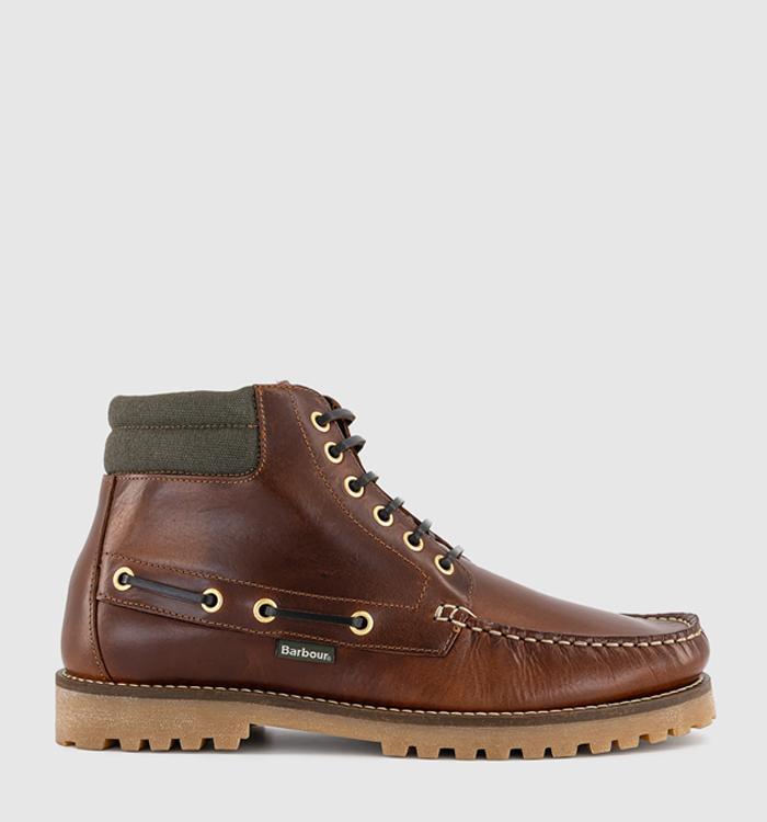 Barbour Tiller Moccasin Boots Mahogany