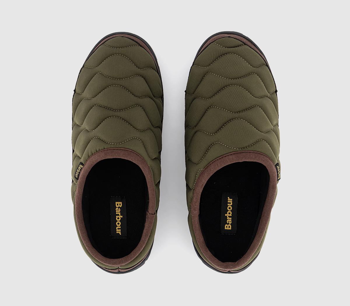 BarbourOutdale SlippersOlive Brown