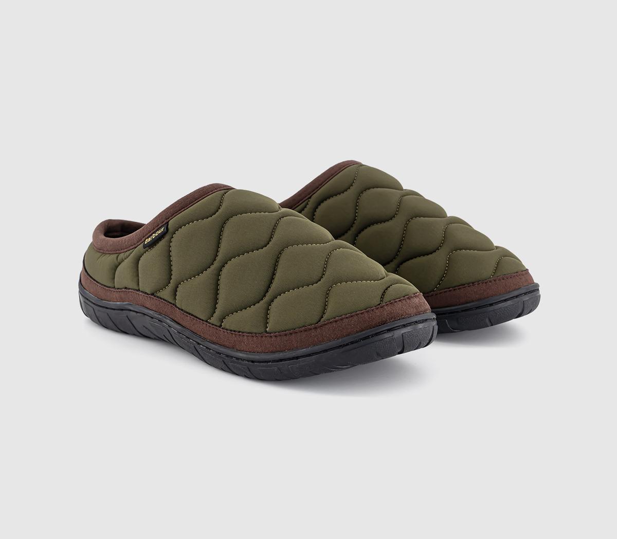 BarbourOutdale SlippersOlive Brown