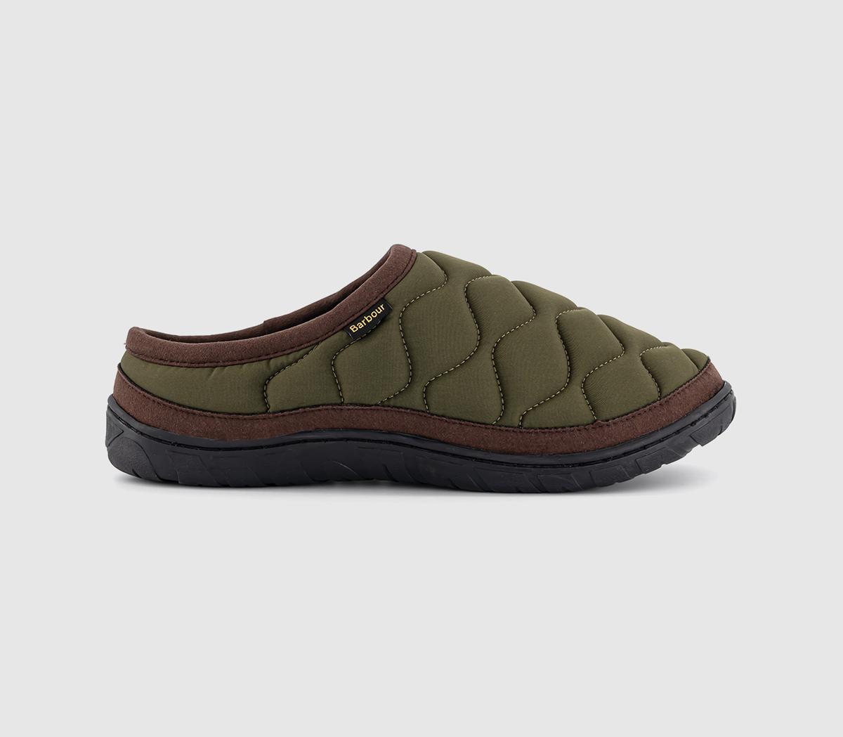 BarbourOutdale SlippersOlive Brown