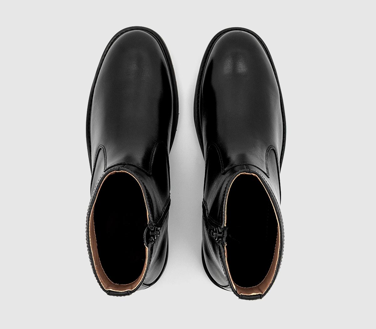 OFFICEBaxter High Leg Zip BootsBlack Leather