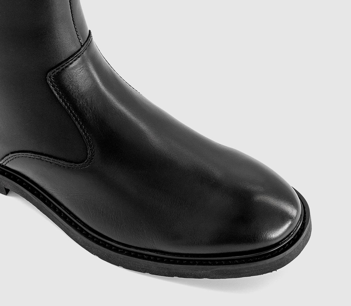 OFFICEBaxter High Leg Zip BootsBlack Leather