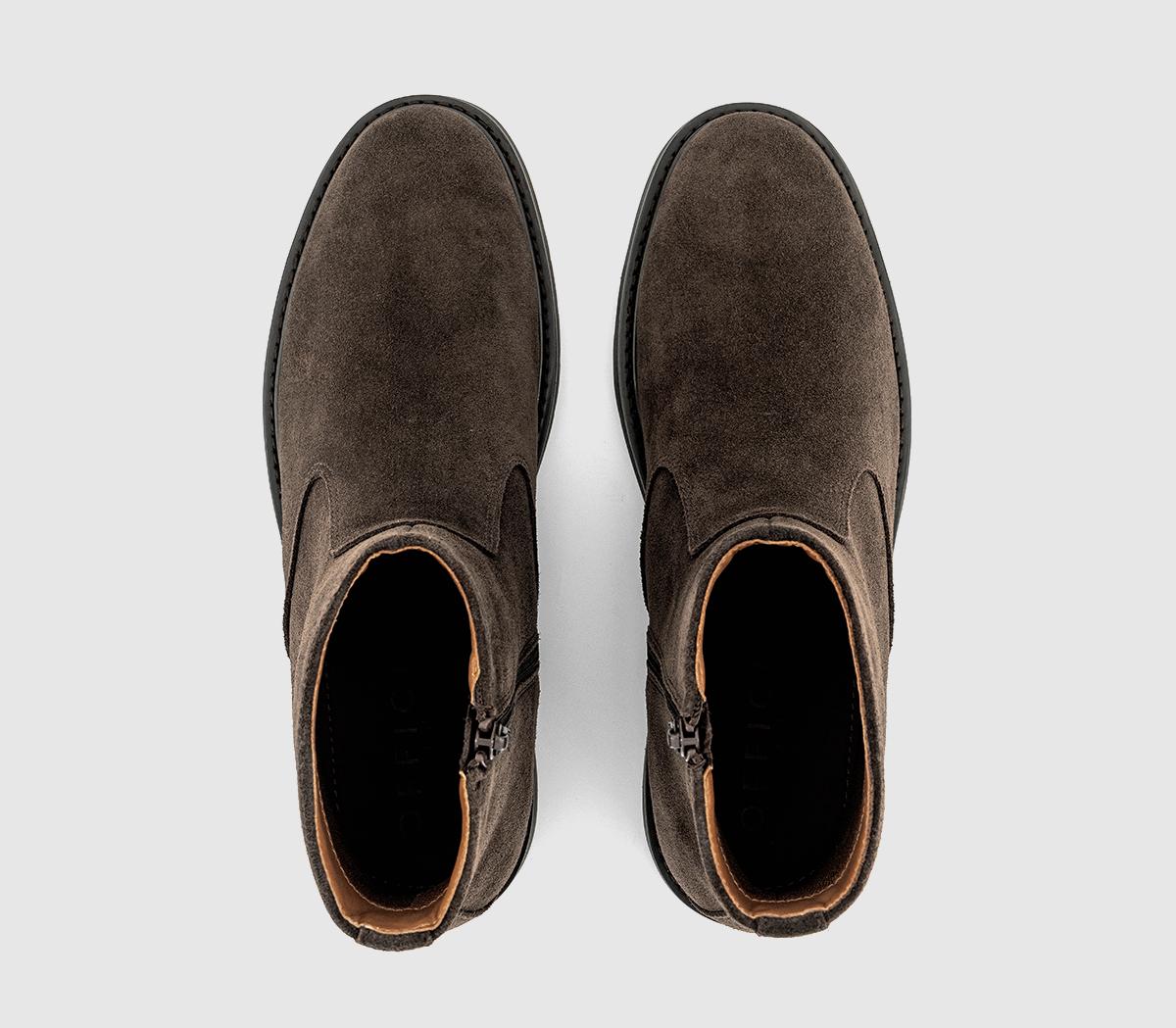 OFFICEBaxter High Leg Zip BootsBrown Suede