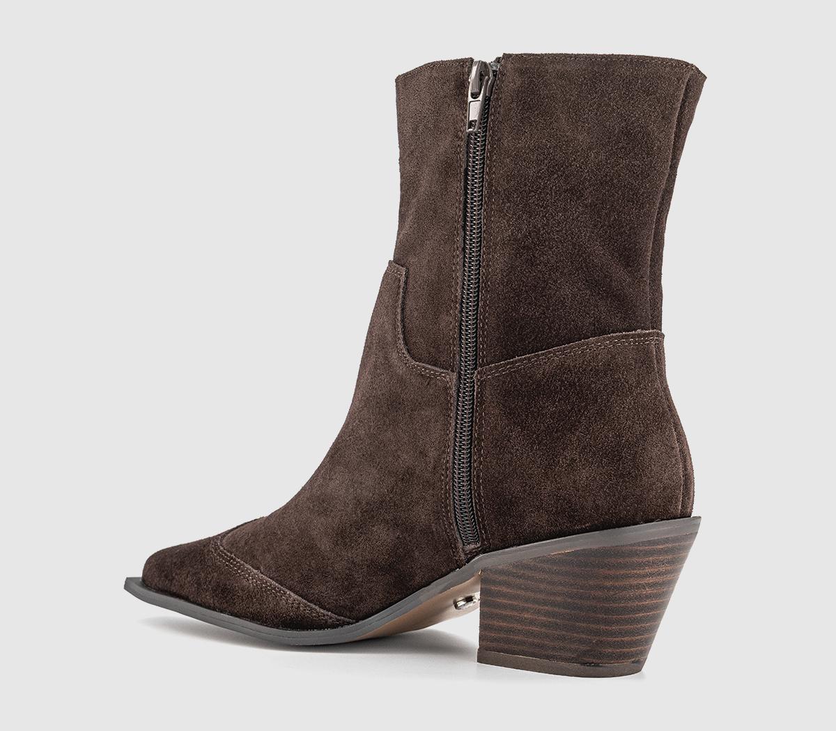 OFFICEAtlanta Western Ankle BootsBrown Suede