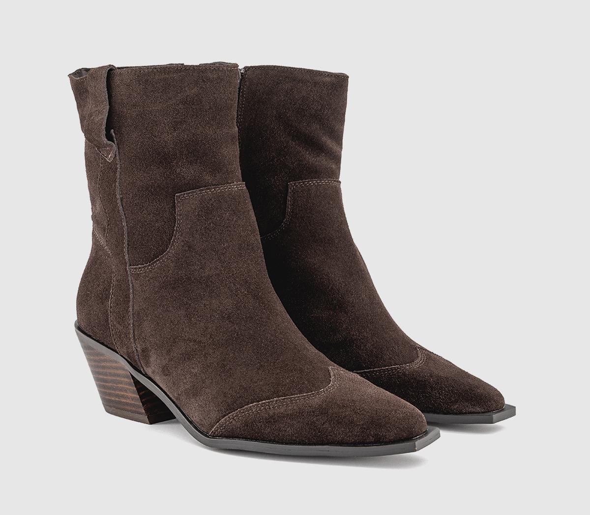 OFFICEAtlanta Western Ankle BootsBrown Suede