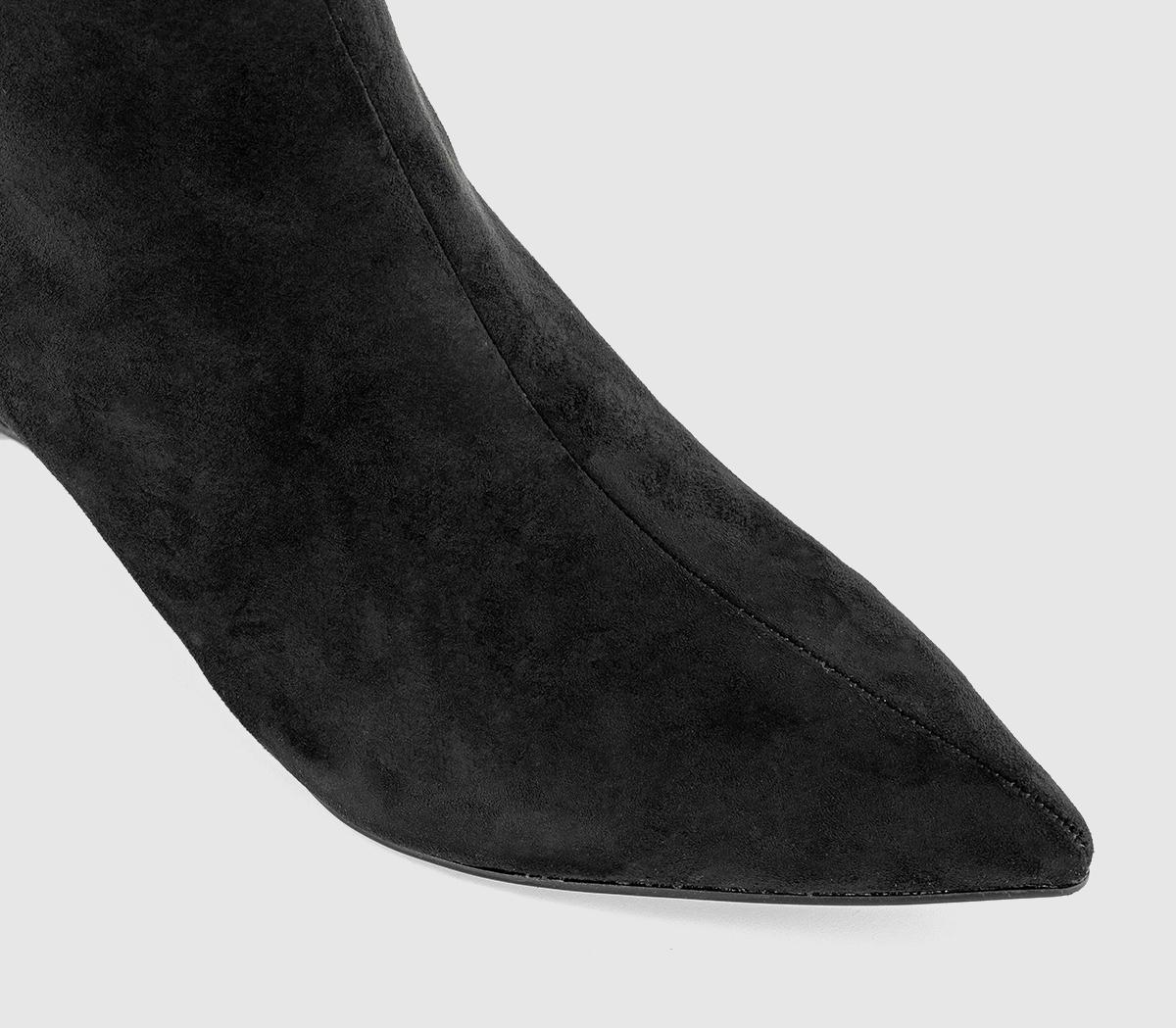 OFFICEAzalea Pointed Wedge BootsBlack Faux Suede