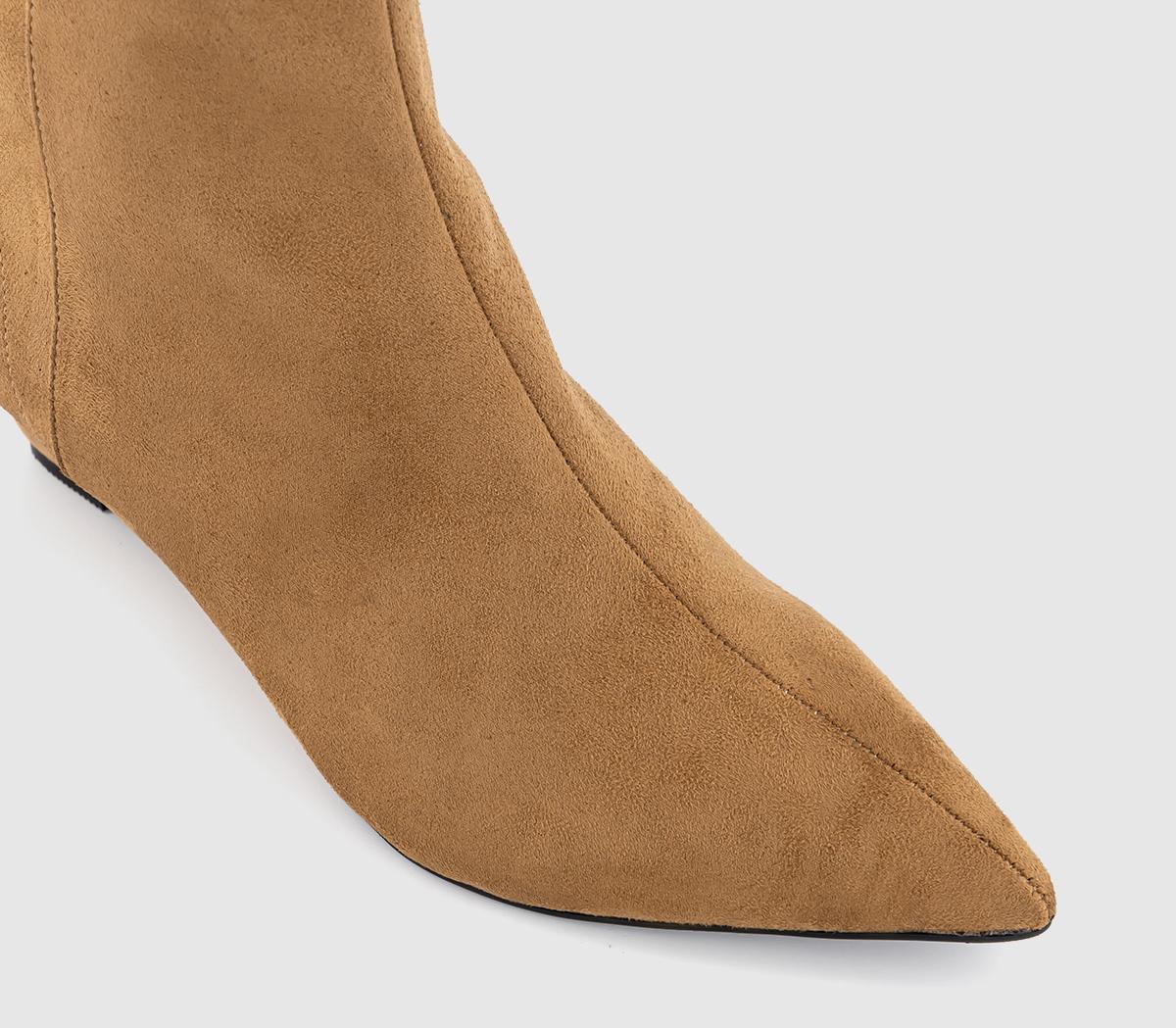 OFFICEAzalea Pointed Wedge BootsTan Faux Suede