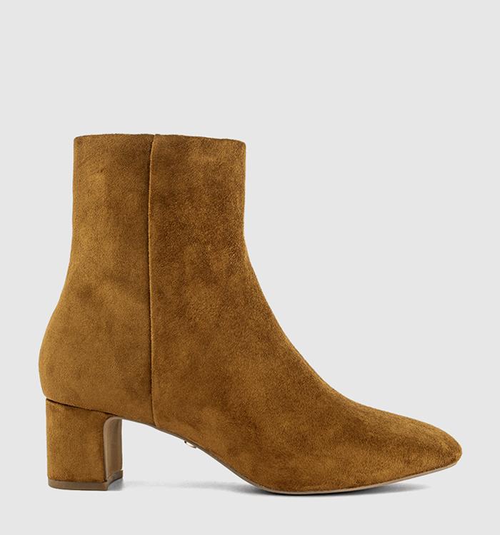 OFFICE Aniston Block Heel Ankle Boots Tan