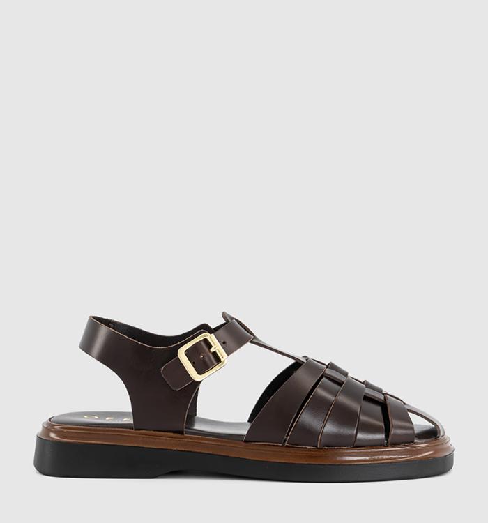 OFFICE Suzie Fisherman Sandals Brown Leather