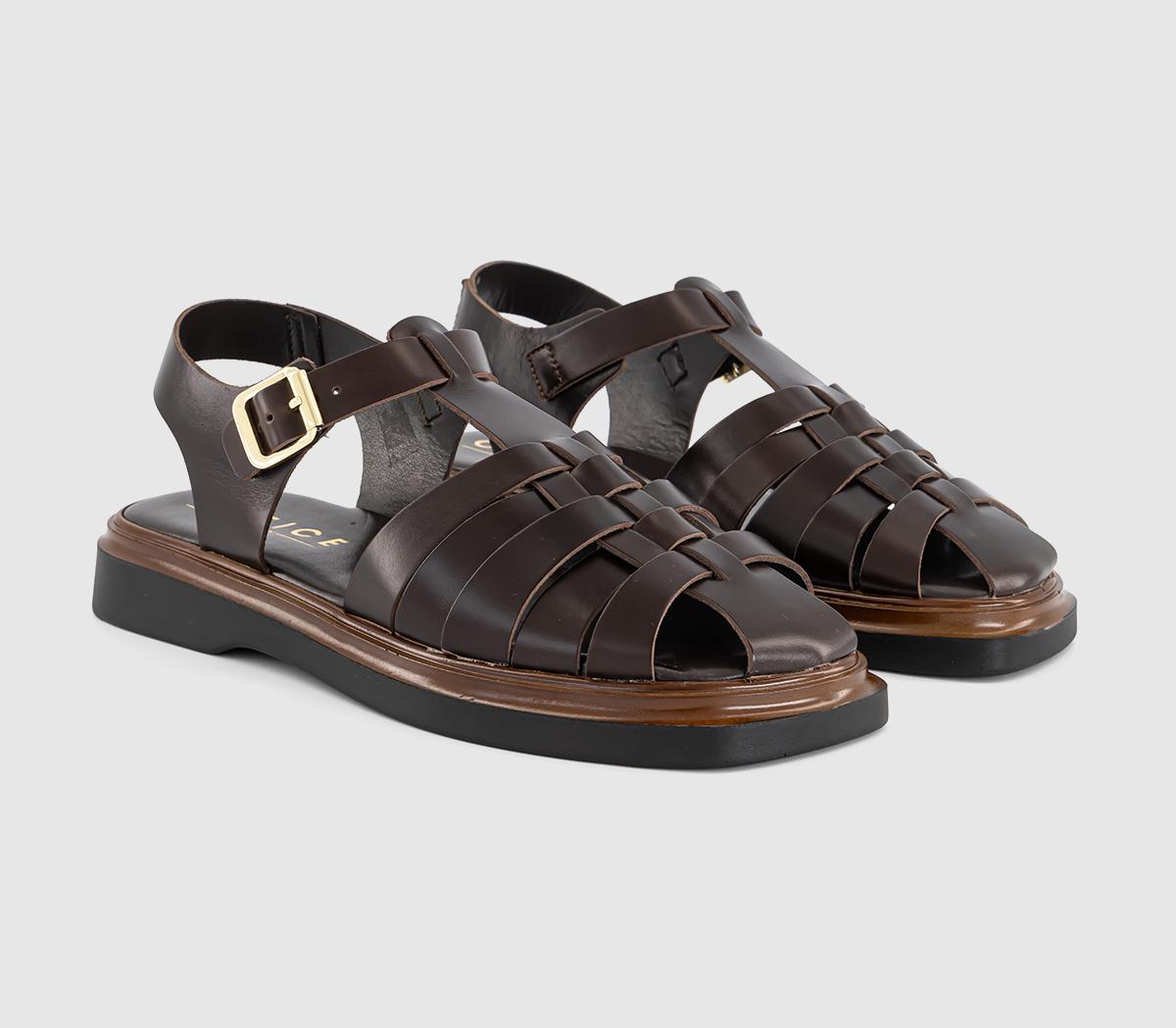 OFFICESuzie Fisherman SandalsBrown Leather
