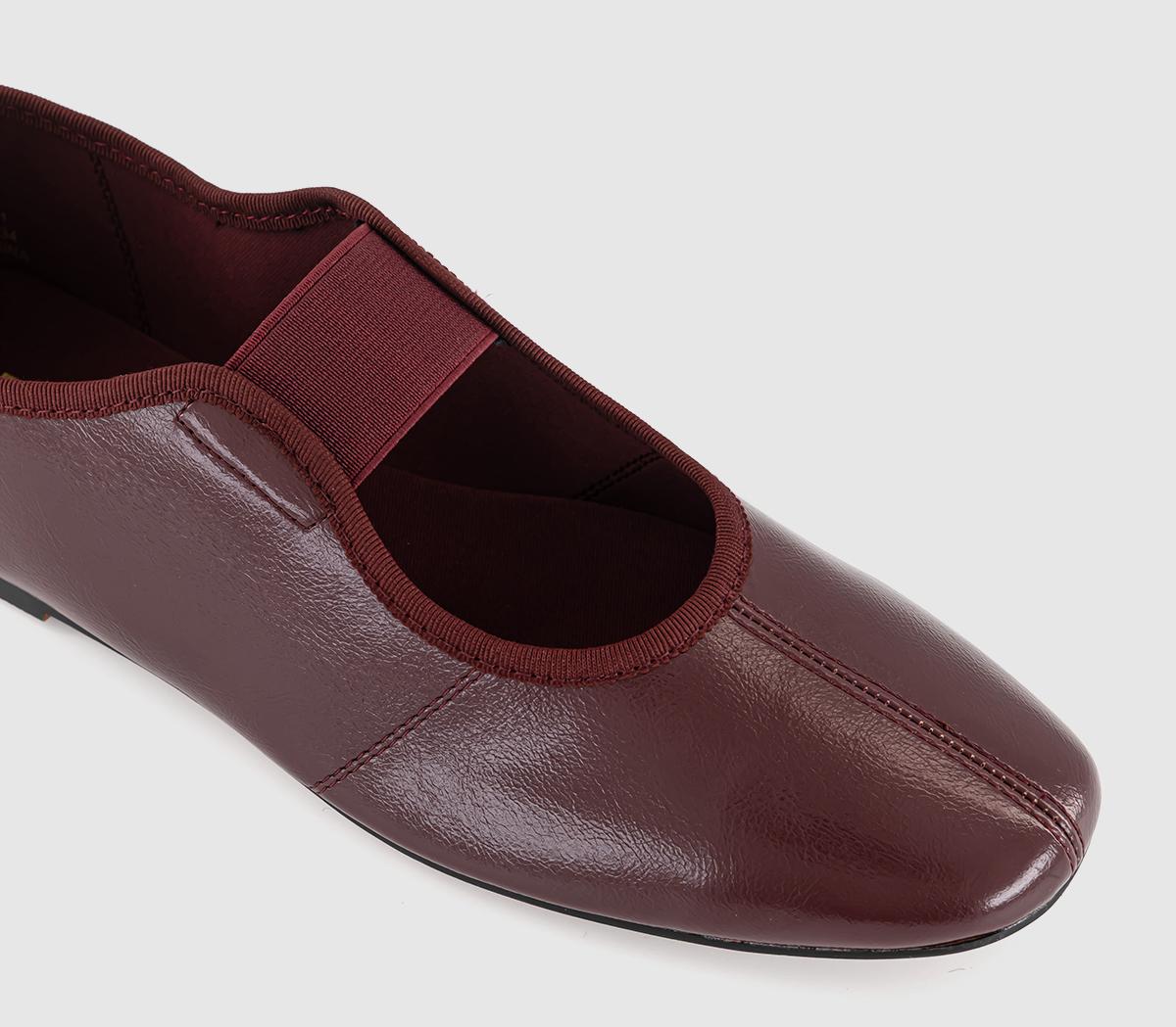 OFFICE Fraser Soft Elastic Mary Jane Ballet Flats Burgundy - Flat