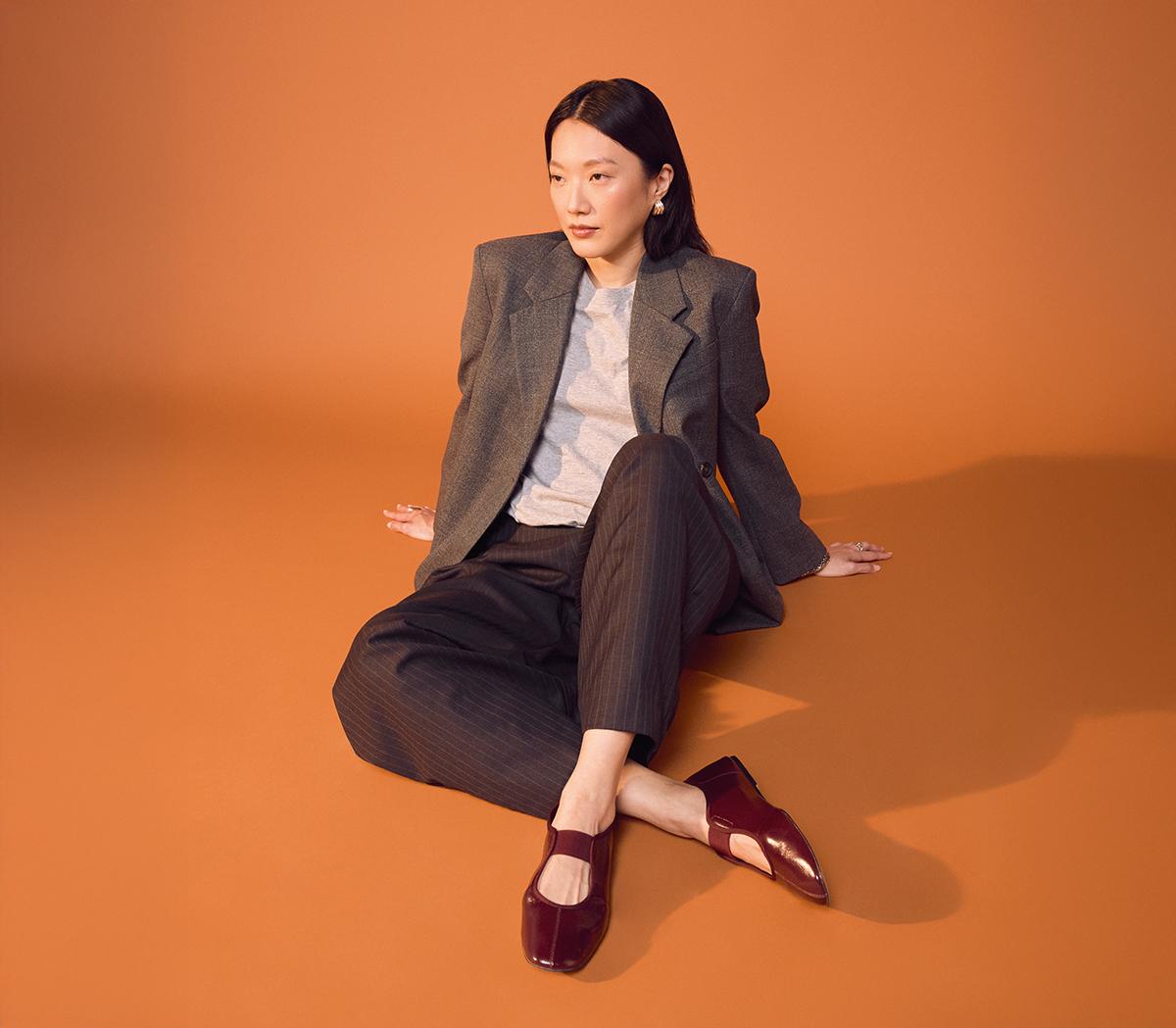 OFFICEFraser Soft Elastic Mary Jane Ballet FlatsBurgundy