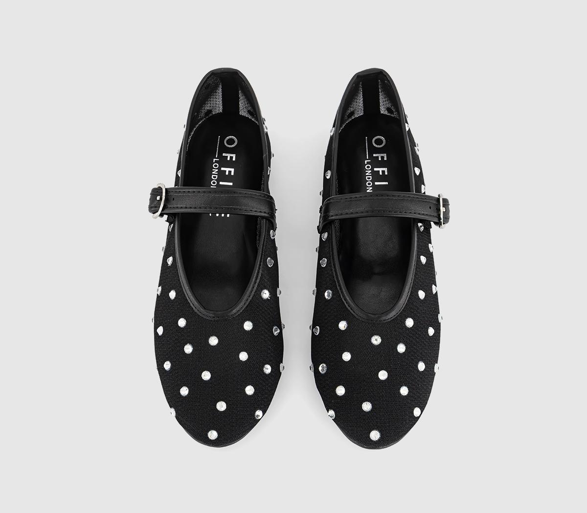 OFFICEFanciful Diamante Mary Jane Ballet PumpsBlack Embellished
