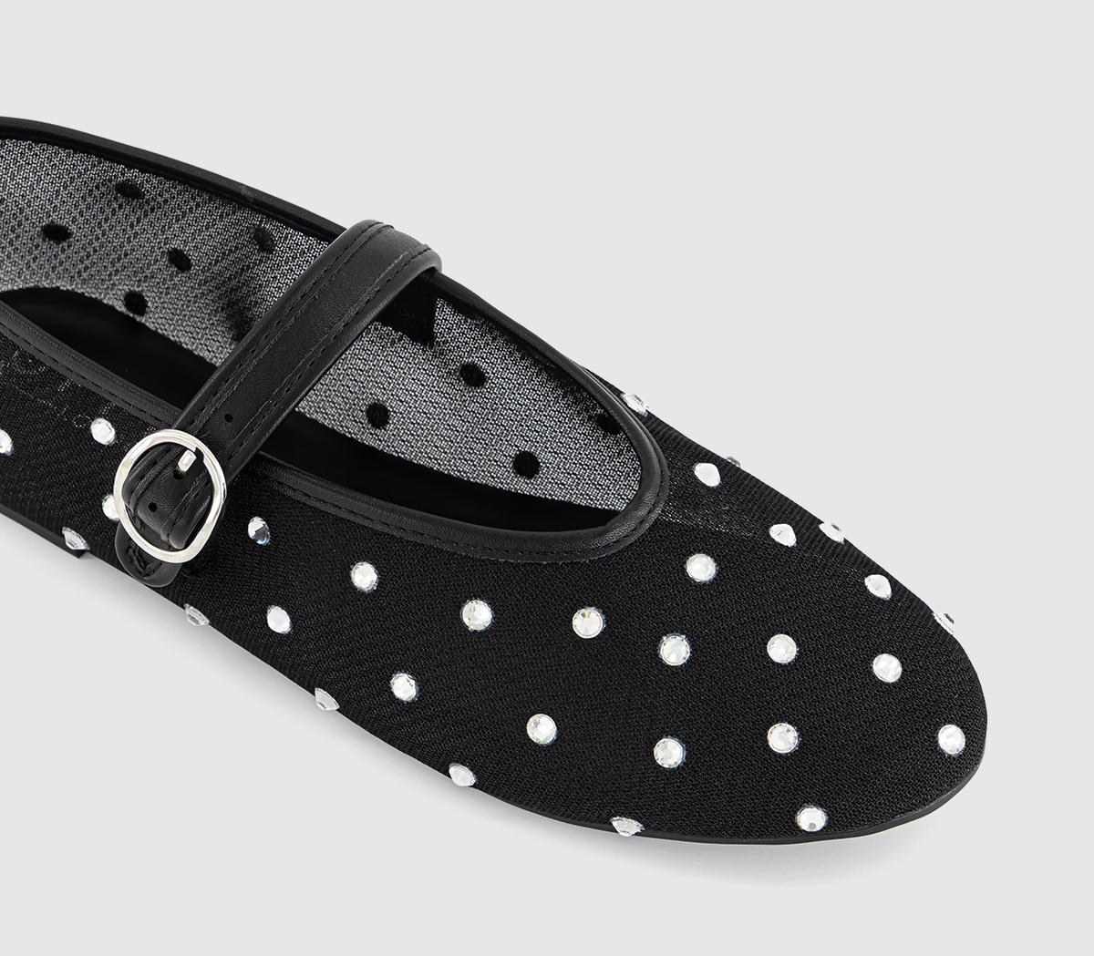 OFFICEFanciful Diamante Mary Jane Ballet PumpsBlack Embellished