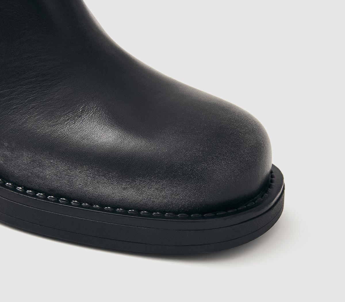 ALOHASSajan Knee High BootsBlack Leather
