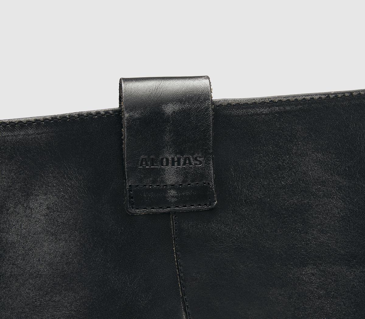 ALOHASSajan Knee High BootsBlack Leather