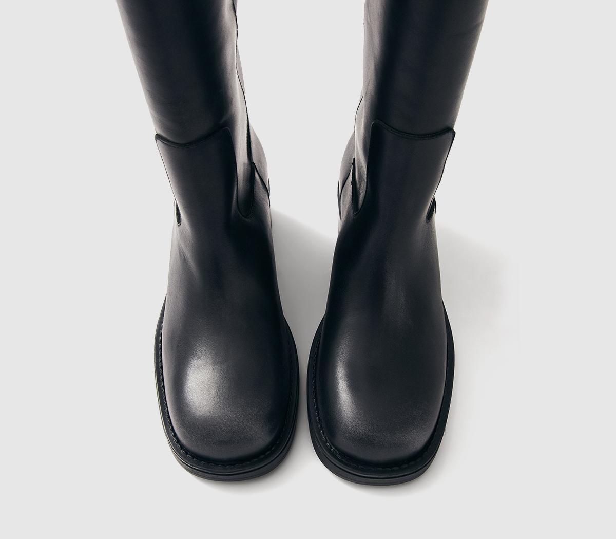 ALOHASSajan Knee High BootsBlack Leather
