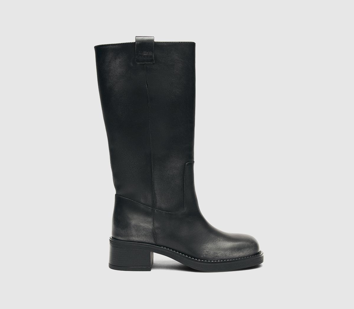 ALOHASSajan Knee High BootsBlack Leather