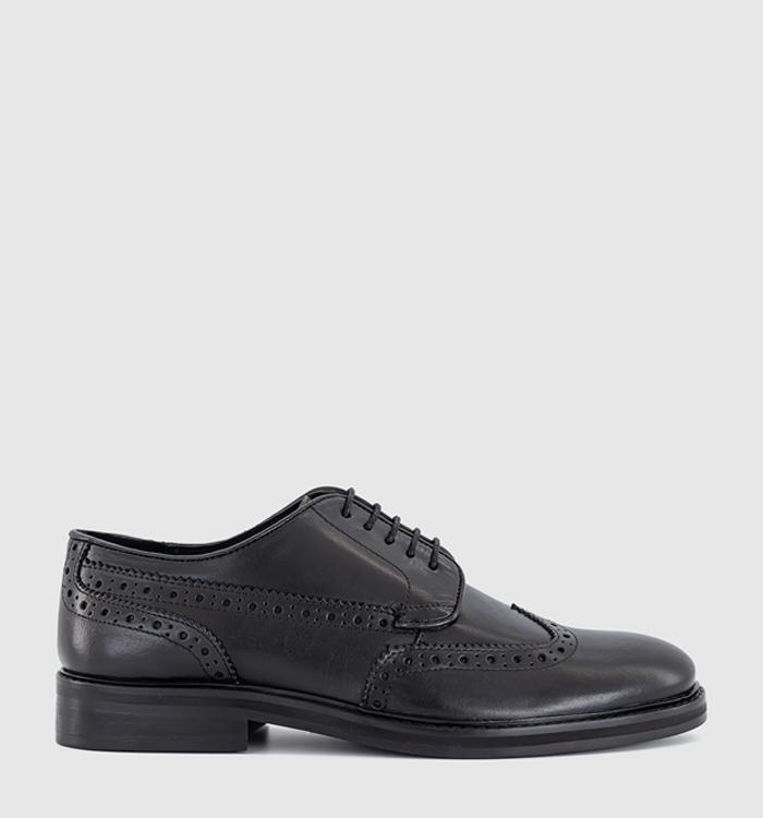 OFFICE Mayhem Derby Lace Up Brogues Black Leather