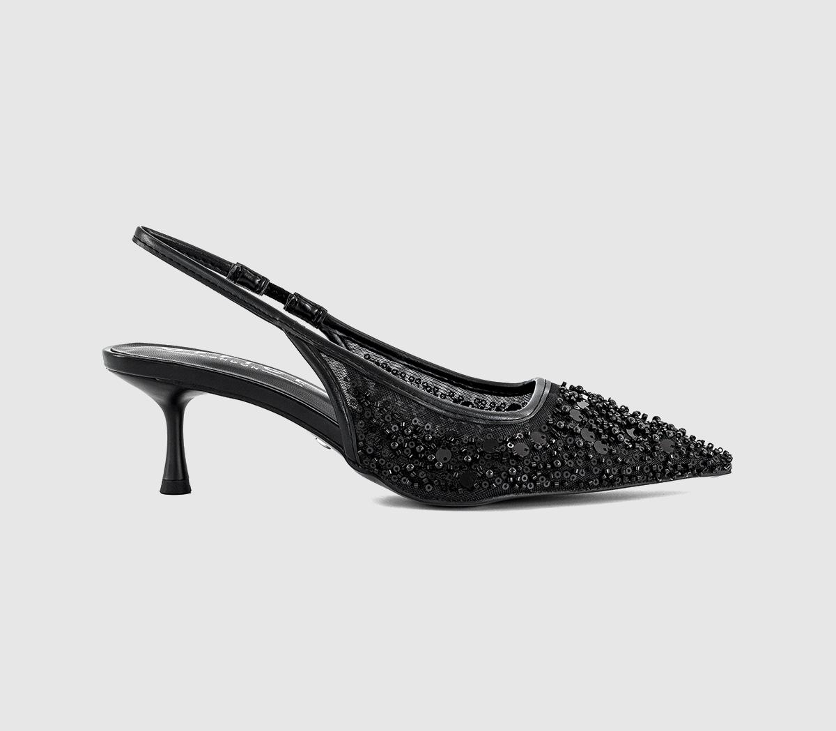 OFFICEMaddie Embellished Point Court Kitten HeelBlack