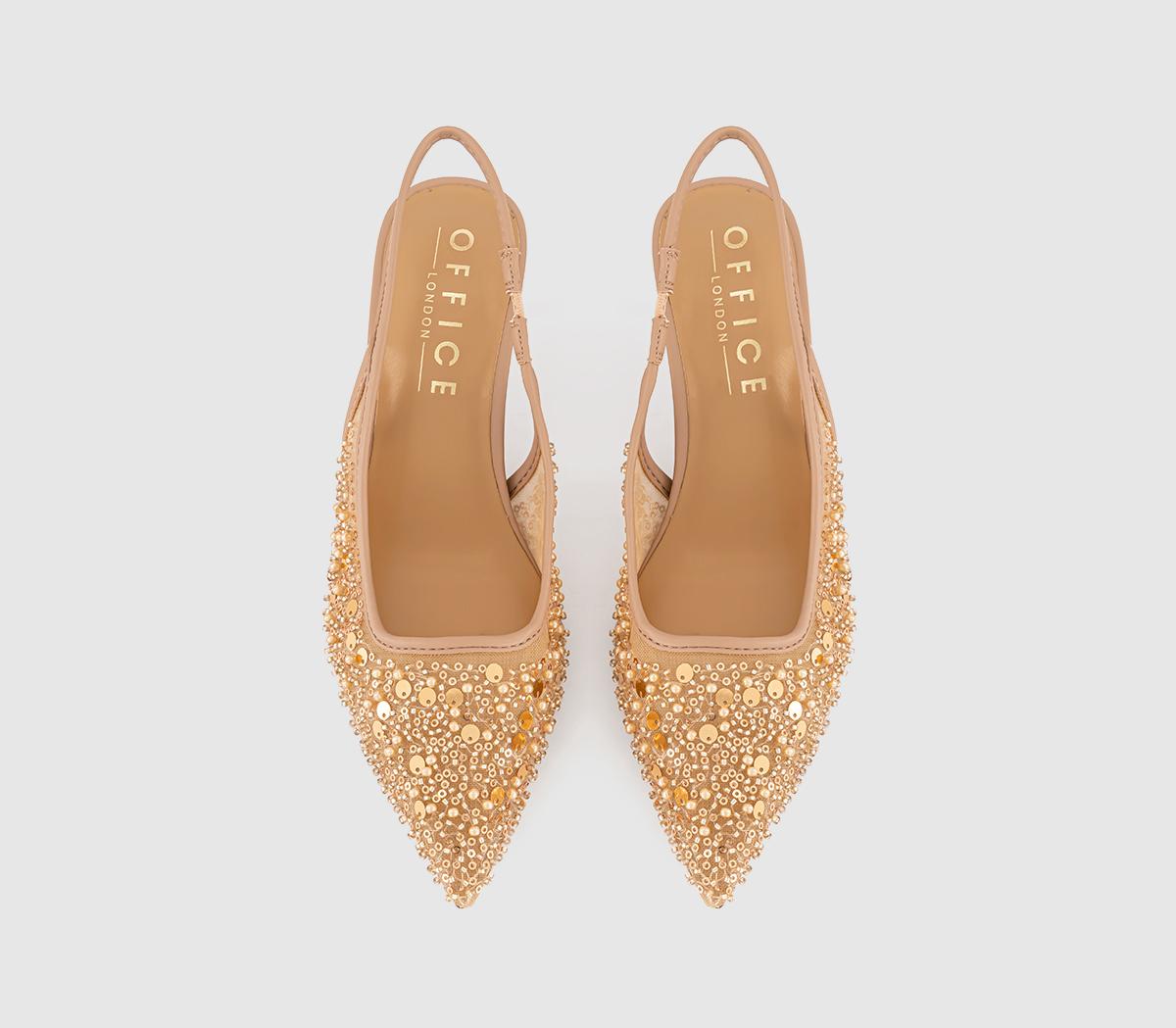 OFFICEMaddie Embellished Point Court  Kitten HeelNeutral