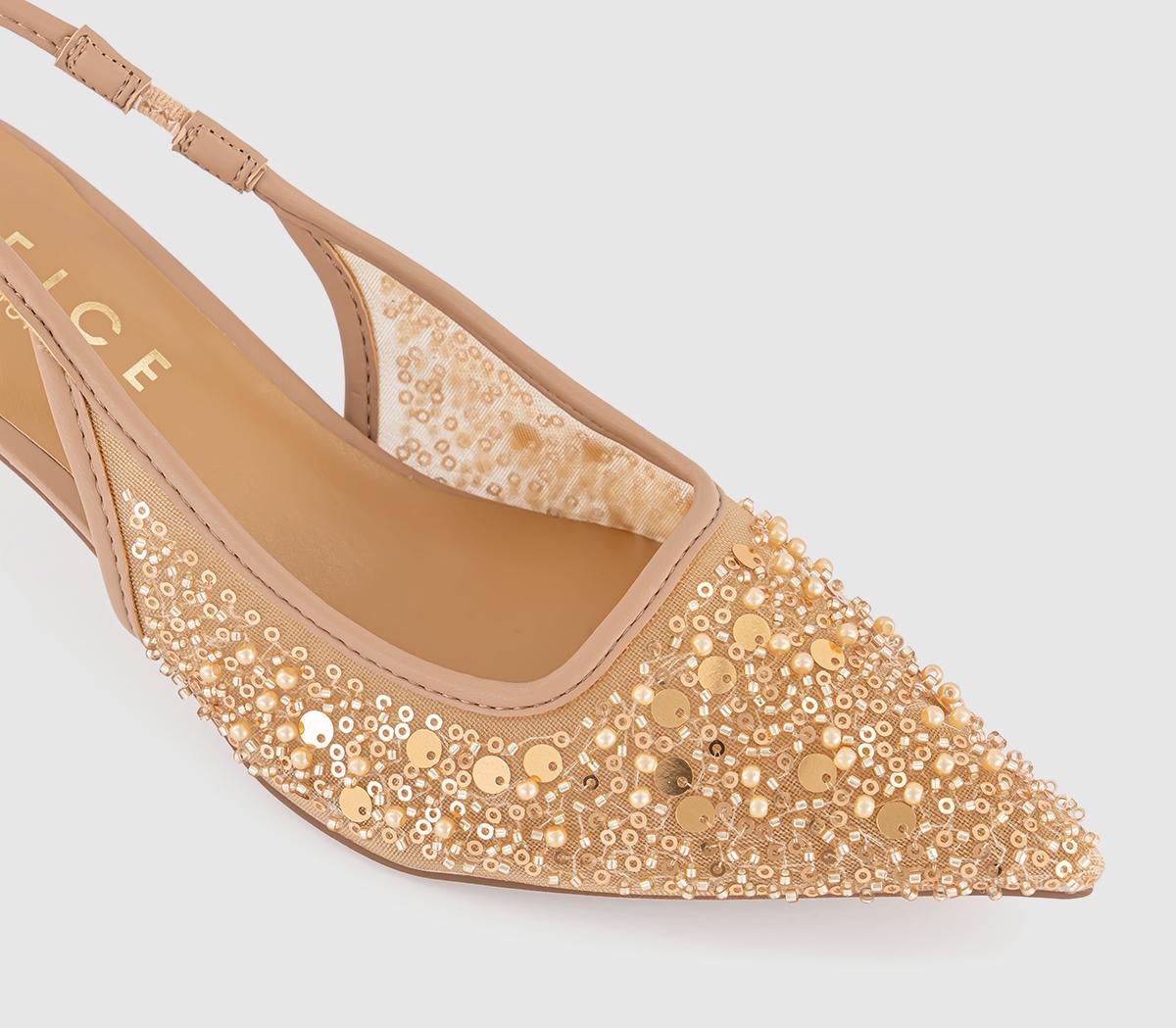 OFFICEMaddie Embellished Point Court  Kitten HeelNeutral