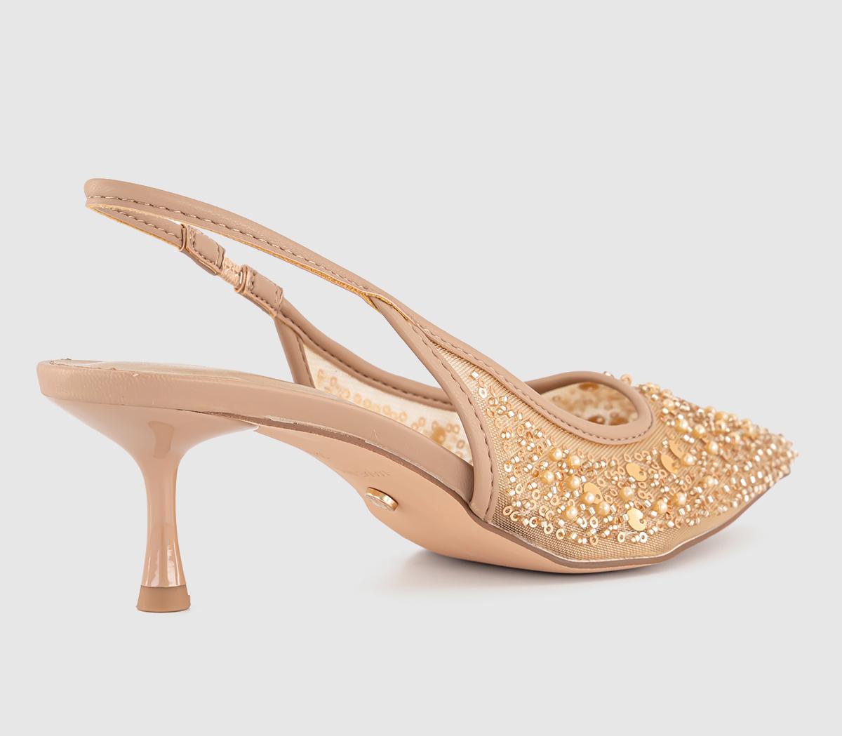 OFFICEMaddie Embellished Point Court  Kitten HeelNeutral