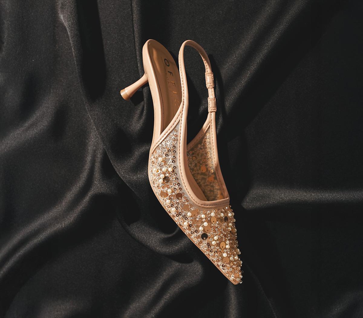 OFFICEMaddie Embellished Point Court  Kitten HeelNeutral