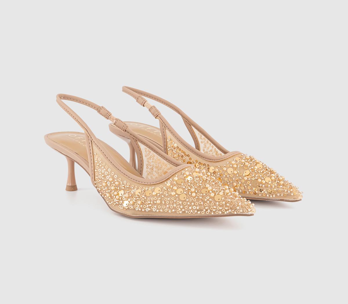 OFFICEMaddie Embellished Point Court  Kitten HeelNeutral