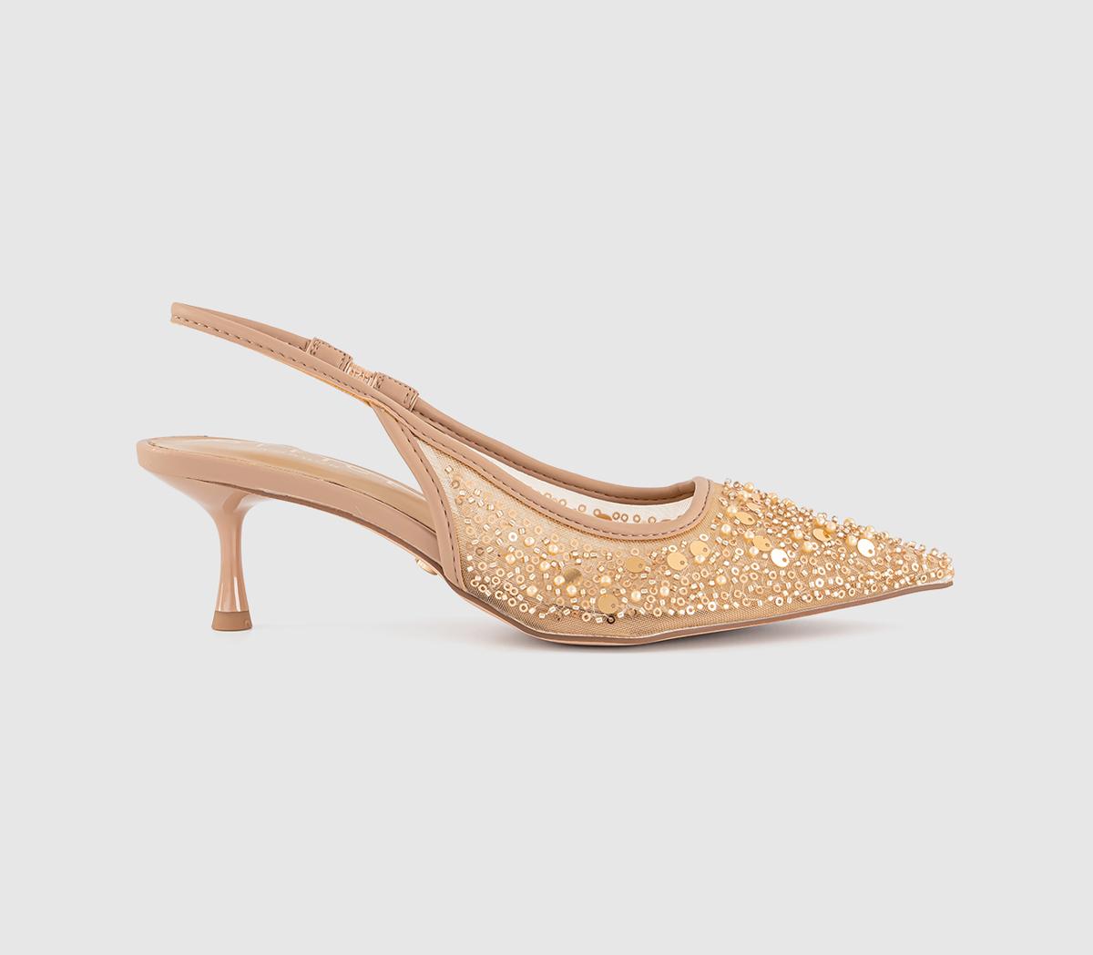 OFFICEMaddie Embellished Point Court  Kitten HeelNeutral