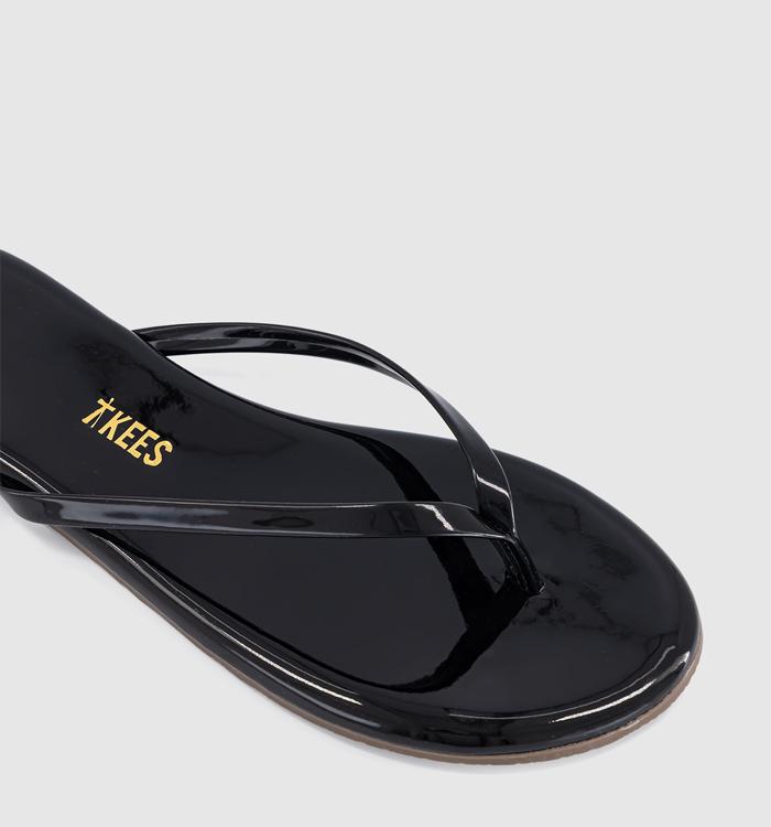 TKEES Lily Nude Foundations Flip Flops Black Gloss