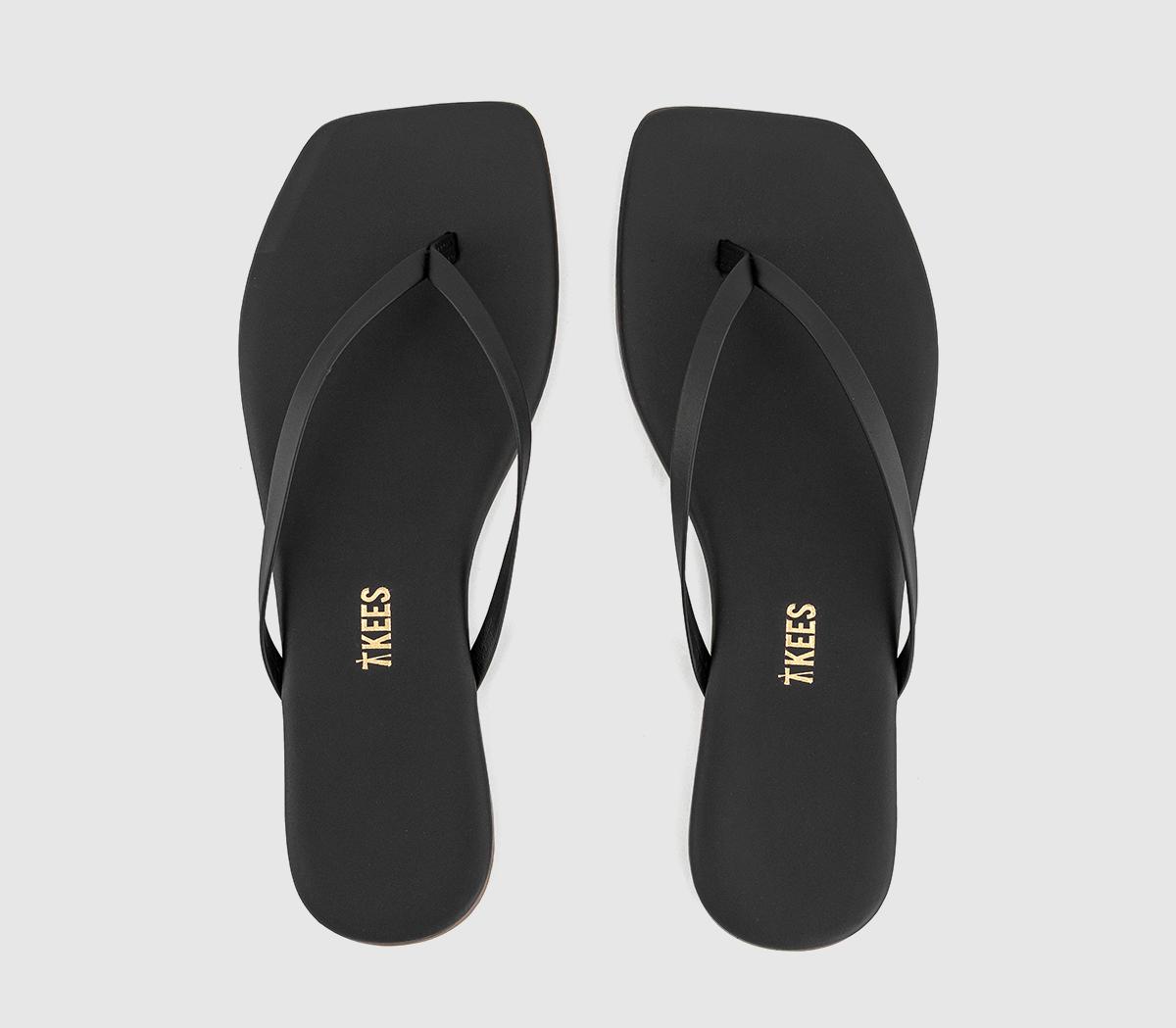 TKEESSquare Toe Lily Flip Flops TKEESSquare Toe Lily Flip FlopsBlack