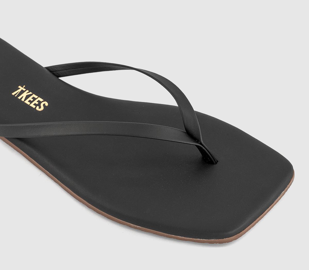 TKEESSquare Toe Lily Flip Flops TKEESSquare Toe Lily Flip FlopsBlack