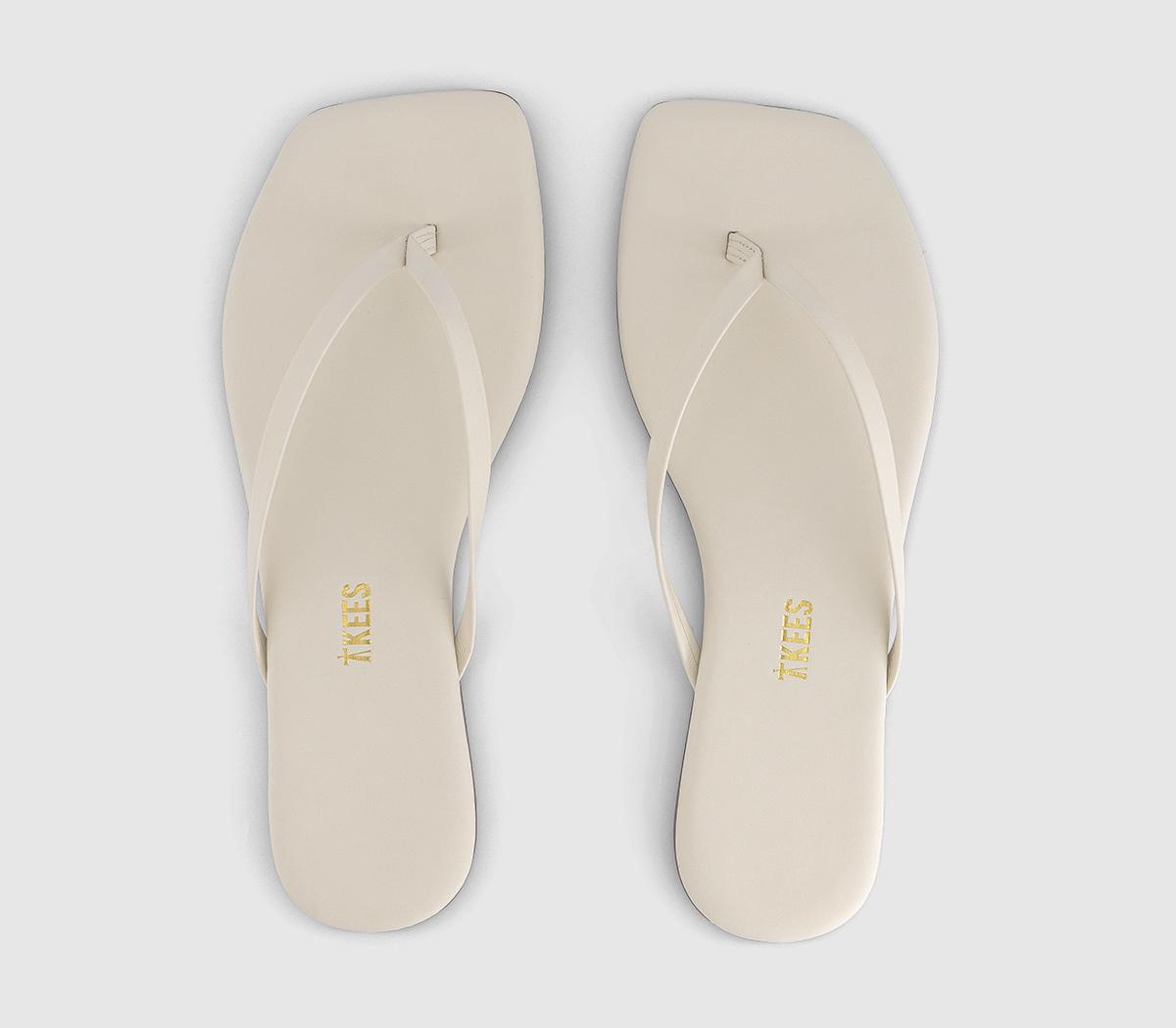 TKEESSquare Toe Lily Flip Flops TKEESSquare Toe Lily Flip FlopsCream