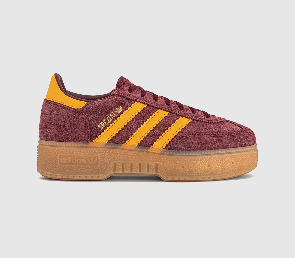 Adidas Handball Spezial Bold Trainers Shadow Crew Yellow Gum Red in Women's Size 9, Offspring