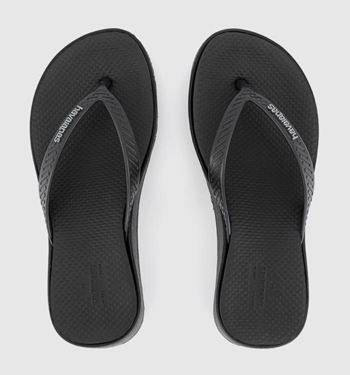 Havaianas High Platform Flip Flops Black