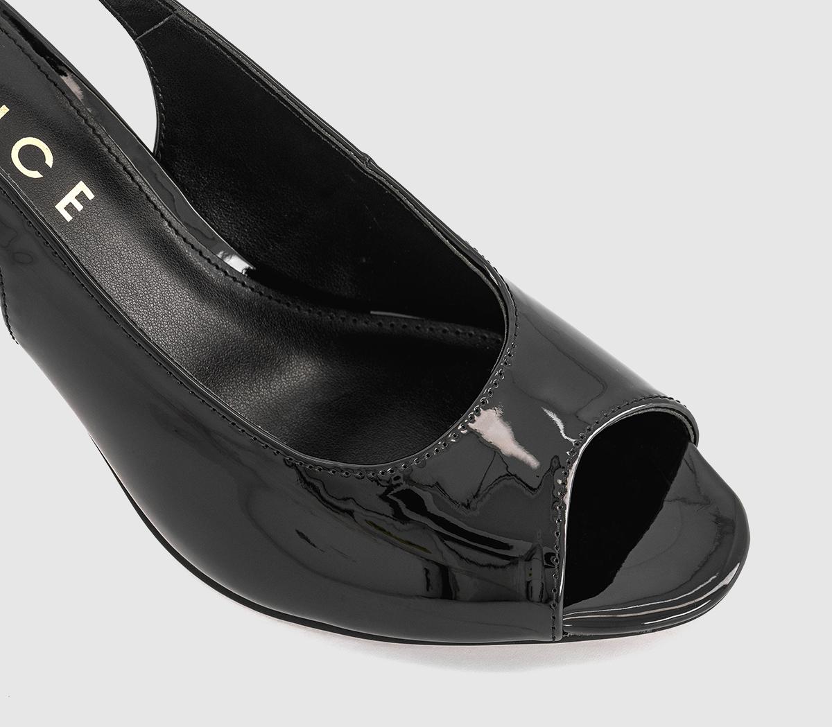 OFFICEMascara Slingback Peep Toe HeelsBlack Patent